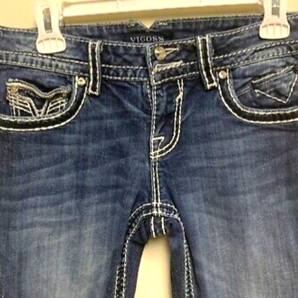 Vigoss Womens Dublin Capri Jeans Embroidered Gems sz-5/6 - Picture 3 of 9
